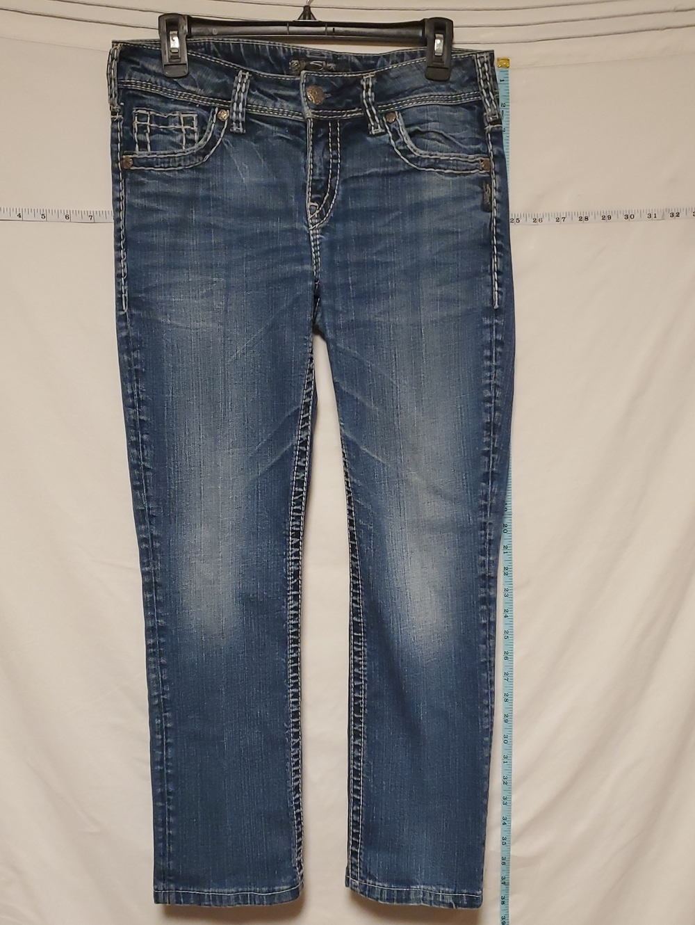 Silver Suki Jeans Women’s Straight Leg W29/L30 Embroidered Pocket Western